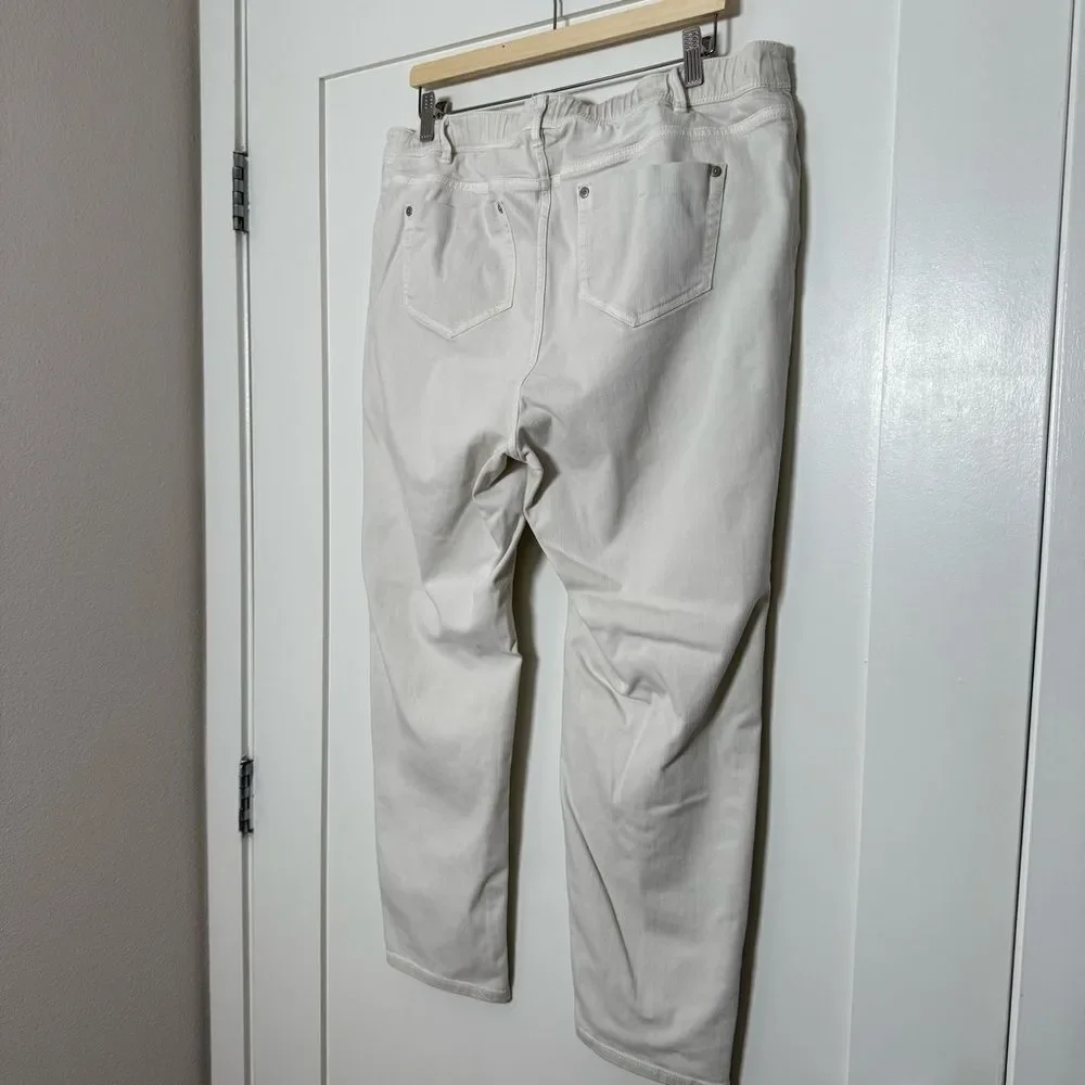 J Jill Denim Authentic Fit Slim Ankle Pants Womens Plus Sz 16 Beige Stretch